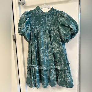 Janie and Jack THE OLIVIA FLORAL EQUESTRIAN SMOCKED DRESS Size 3